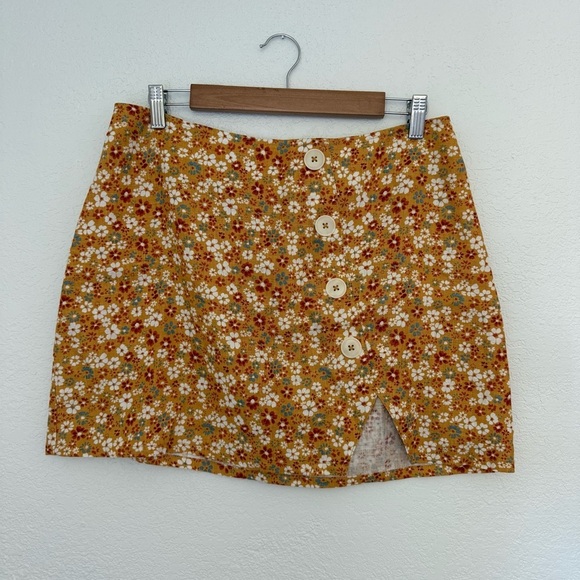 Reformation Taylor Linen Skirt Flora Junie Size 10 - Picture 6 of 15